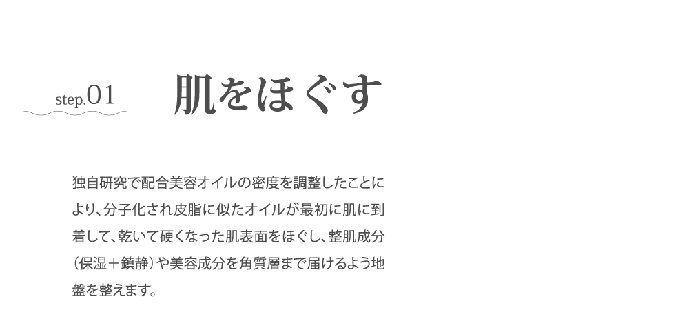 step.1　肌をほぐす